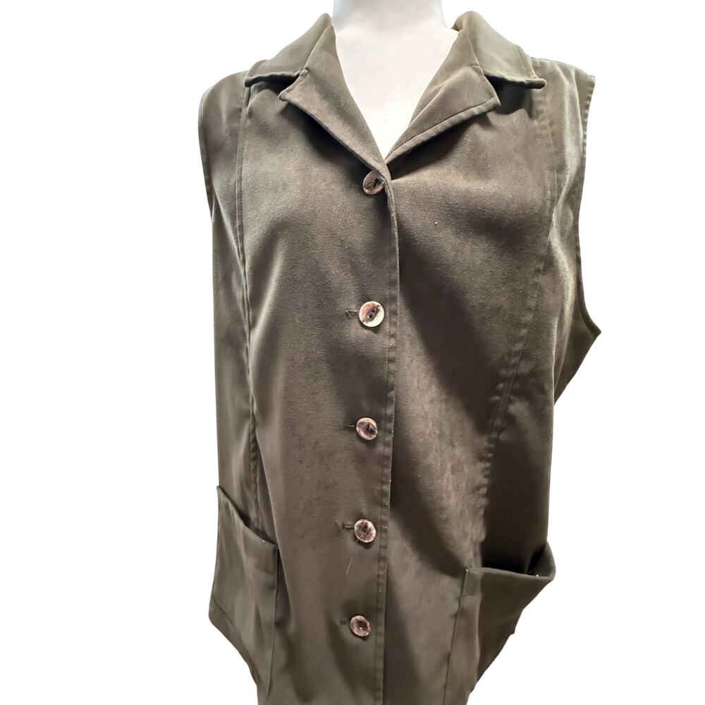 SKU 2033 Vintage Prestige Vest Sportswear Size Large Olive Green Made in USA